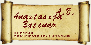 Anastasija Batinar vizit kartica